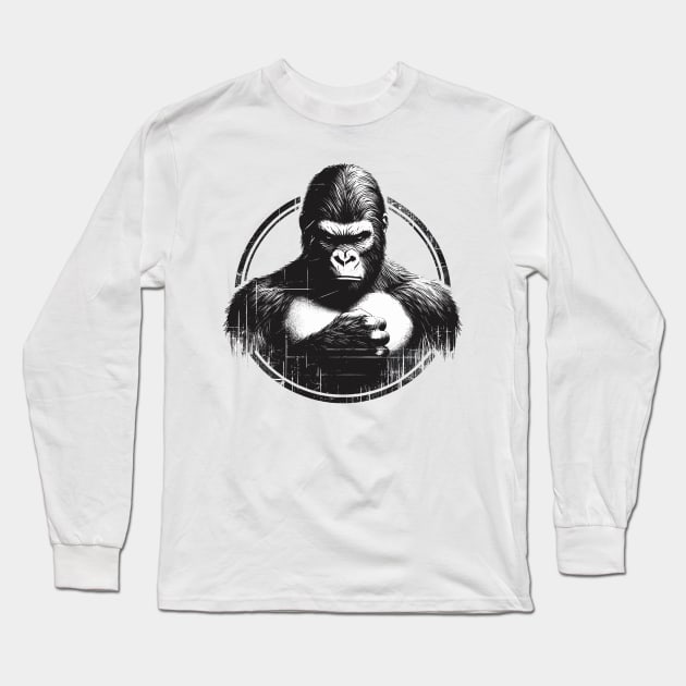 Gorilla Power Go Hard Long Sleeve T-Shirt by SmartStyle Gallery